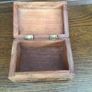 vintage carved inlay wooden card box Image 8