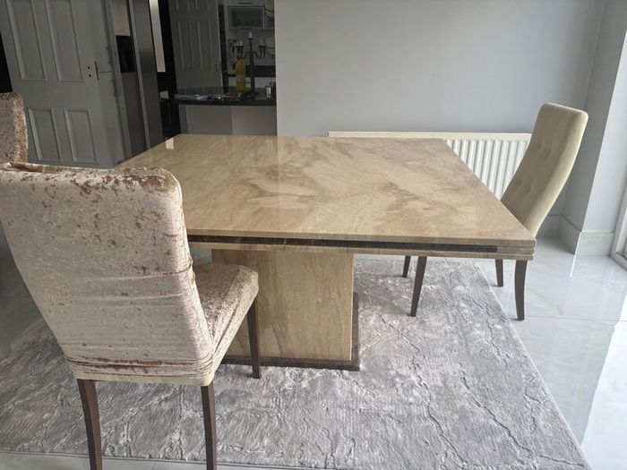 Marble Dining Table with 8 Chairs