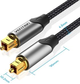 Optical Cable for Soundbar to TV 2m Digital Audio Optical Cable, Toslink Optical Cable Gold-Plated for Home Cinema, S/PDIF, PS4, Xbox, Stereo System