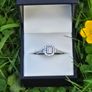 18ct White Gold Square Halo Cluster Diamond Engagement Ring Image 2