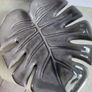 Handmade Ceramic Monstera Leaf Fruit dish it's olive green colour.. Image 5