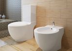 Stand Toilet & Bidet Set White Ceramic