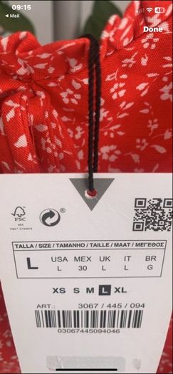 top Bnwt size large red Zara top