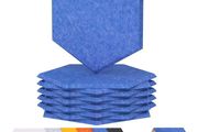 NEW SALE | 12 Pack Hexagon Acoustic Panels Self-adhesive, 30x26x0,9cm High Density Sound Proof Panels