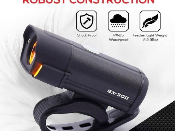 NIGHT PROVISION BX-300 USB Rechargeable LED Bike Light Set Front and Back Cycling Safety Lights Best Headlight with New DUO-120 USB Tail Light for Adults Kids Men Women (FREE POSTAGE)