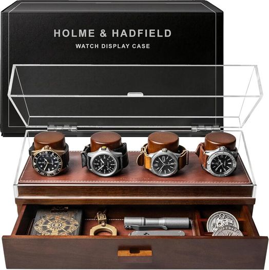 Holme & Hadfield Premium 4 Slot Watch Box - New in Box