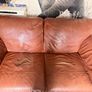 Complete brown leather living room set Image 2