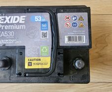 12v 53ah EXIDE Premium EA530 car battery