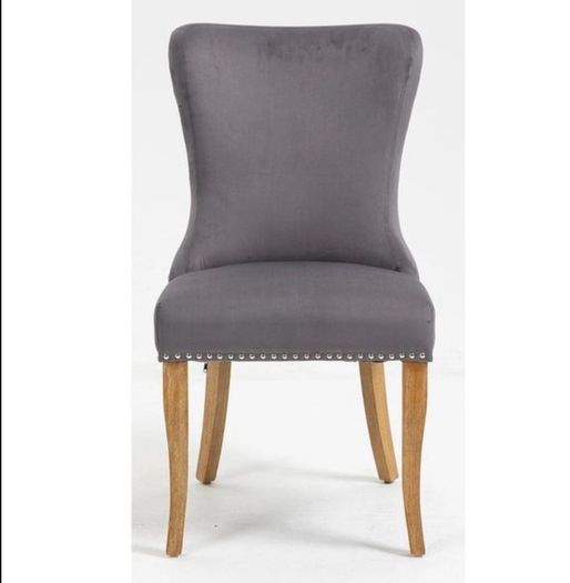 3 Velvet Grey Dining Chairs Like New