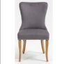 3 Velvet Grey Dining Chairs Like New Image 3