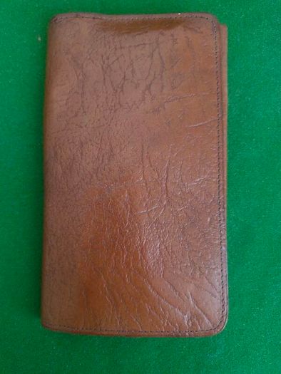 Vintage Oak Calfskin Leather Folding Wallet