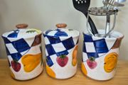 Storage containers and utensil holder