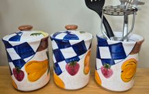 Storage containers and utensil holder