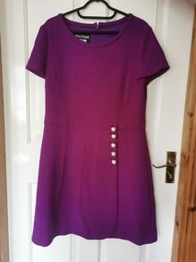 Boutique moschino pearl embellished 100% wool dress UK 16
