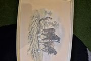 vintage tray horses