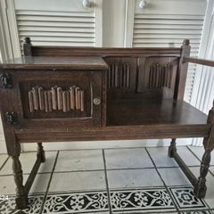 Vintage Oak Telephone Seat