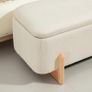 Storage stool with storage, Bench with foam padding, Linen-look, 111 x 44 x 44.5 cm, Cream White Image 4