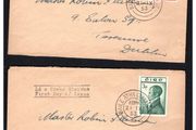 1953 Ireland Robert Emmett Commemorative Stamps Plain Addressed First Day Cover (FDC) with Dublin Cancel