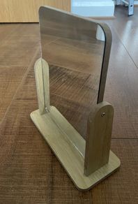 Rotating wooden mirror