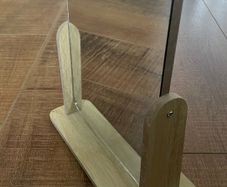 Rotating wooden mirror