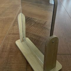 Rotating wooden mirror