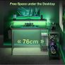 L Shaped Gaming Desk with LED Lights, 100 x 70 cm Computer Desk with Power Outlet Image 4
