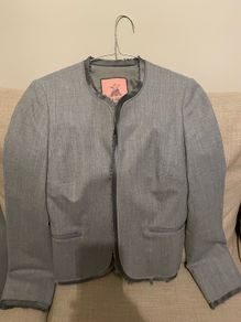 Pink wool blazer in grey size 6