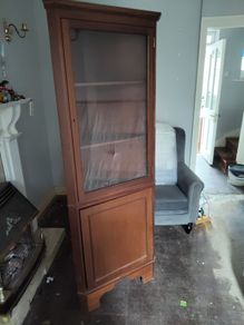Tall mahogany corner unit