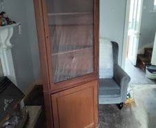 Tall mahogany corner unit