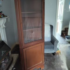 Tall mahogany corner unit