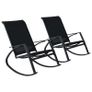 Garden Rocking Chairs 2 pcs Textilene Black Image 2