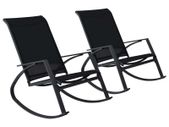 Garden Rocking Chairs 2 pcs Textilene Black