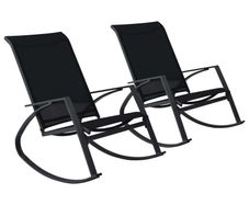 Garden Rocking Chairs 2 pcs Textilene Black