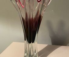 Bohemian solid heavy  13.5 inch Glass vase