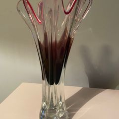Bohemian solid heavy  13.5 inch Glass vase