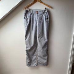 Ted Baker  Pants Striped Cotton Trousers Adjustable Length with Button Details