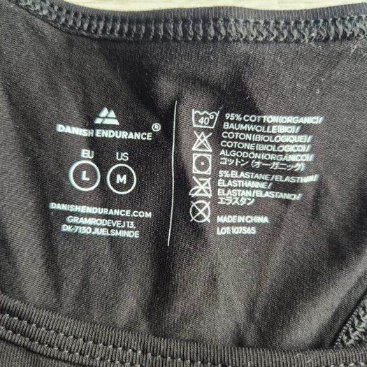 3x Danish Endurance Organic Cotton Sports Bra, Size L, Brand New