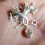 Sweet Sterling Silver 925 & Amethyst Ribbon Design Drop Pendant Necklace 4,4g - L16" Image 6