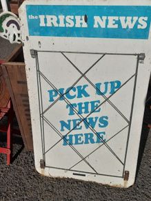Vintage  Irish News Display Sign