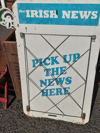 Vintage  Irish News Display Sign