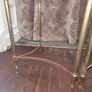Maison Jansen Hollywood Regency Style Pair of Brass Demi-Lune Side Tables Image 8