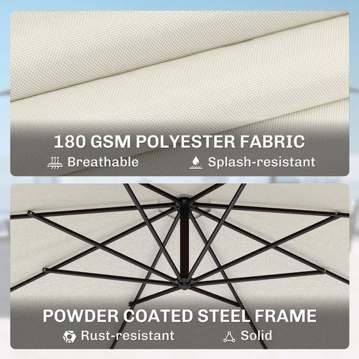 3M Umbrella Parasol Cream White