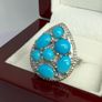 Silver Sleeping Beauty Turquoise & Tanzanite Statement Ring Image 4