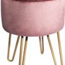 Velvet Dressing Table Stool, Round Vanity Stool with Storange, Bedroom Ottoman Stool with Metal Legs for Home Living Room Fitting Room Bedroom MULTIPLE COLOURS AVAILABLE (FREE POSTAGE) Image 2