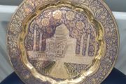 Brass Enamelled Taj Mahal Plate