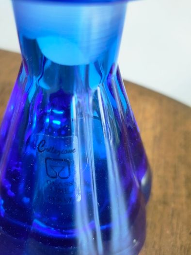 Vintage blue glass perfume bottle