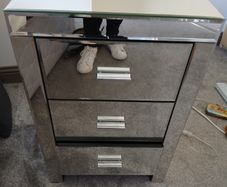 Mirrored Glass 3 Drawer Locker