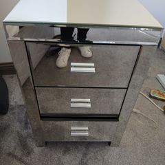 Mirrored Glass 3 Drawer Locker