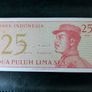 1964 Indonesia 25 Dua Puluh Lima Sen Banknote UNC Image 2