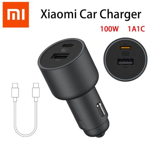 Xiaomi Mi 100W PD/PPS/QC4.0 Dual USB Mobile/Tab/Laptop Super Fast Car Charger + 1M USB-C PD 100W Charging Cable (Brand New/Warranty)